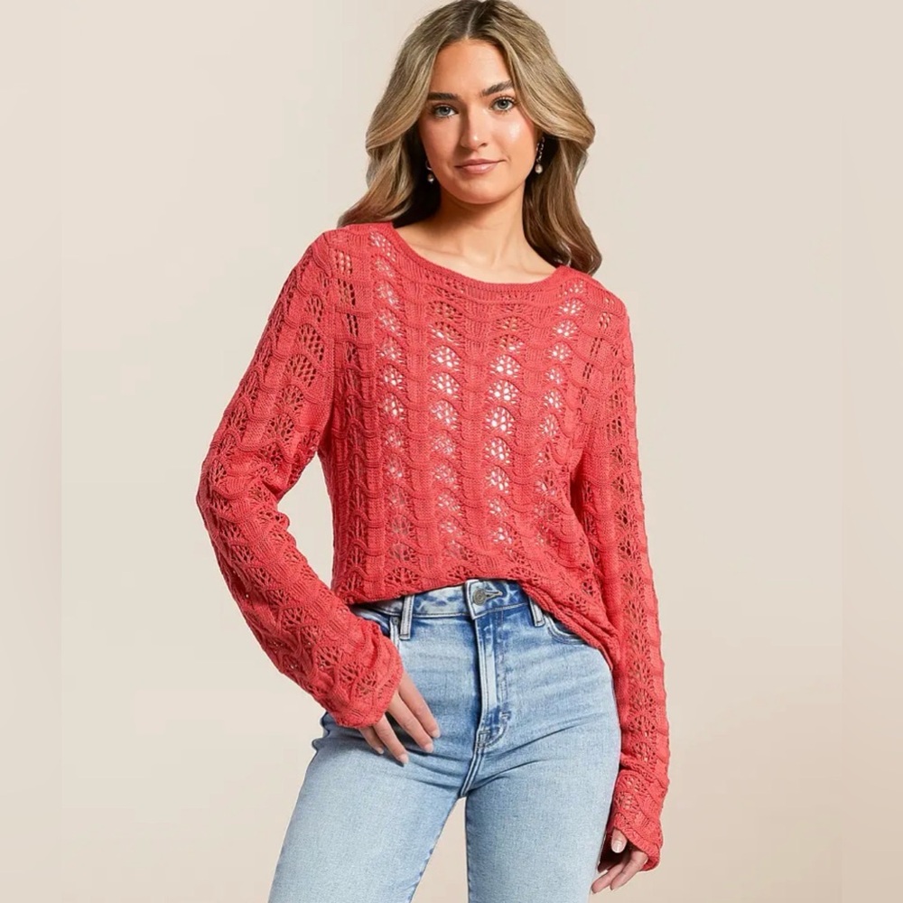 Z SUPPLY - AZURA CROCHET TOP IN PERSIMMON